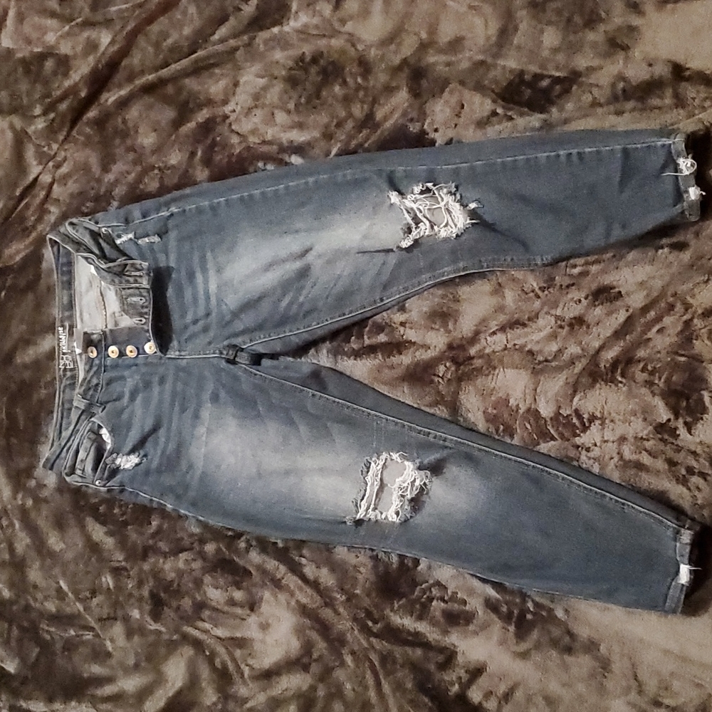 High rise, skinny jeans.